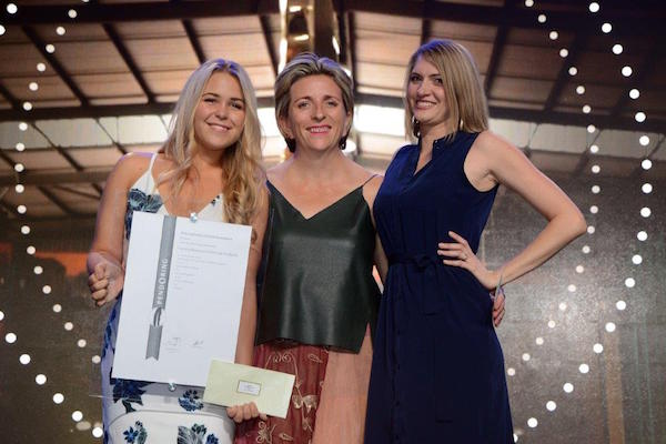  4016: Izelle Venter, Channel head: VIA TV | Media24 (middle), with overall student winners Carina Bonse and Gabi van Niekerk from Red & Yellow School of Logic and Magic, Cape Town for their campaign, Die water is perfek!