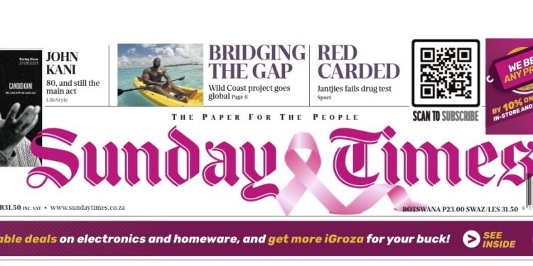 The Sunday Times calls on advertisers to support the Pink Edition