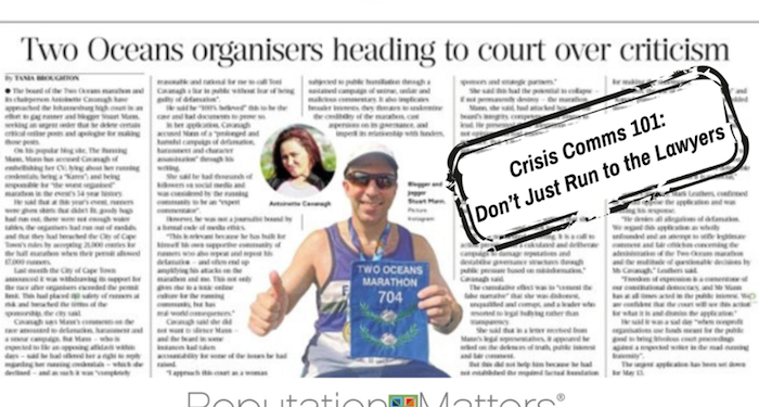 Crisis Comms 101: Don’t just run to the lawyers